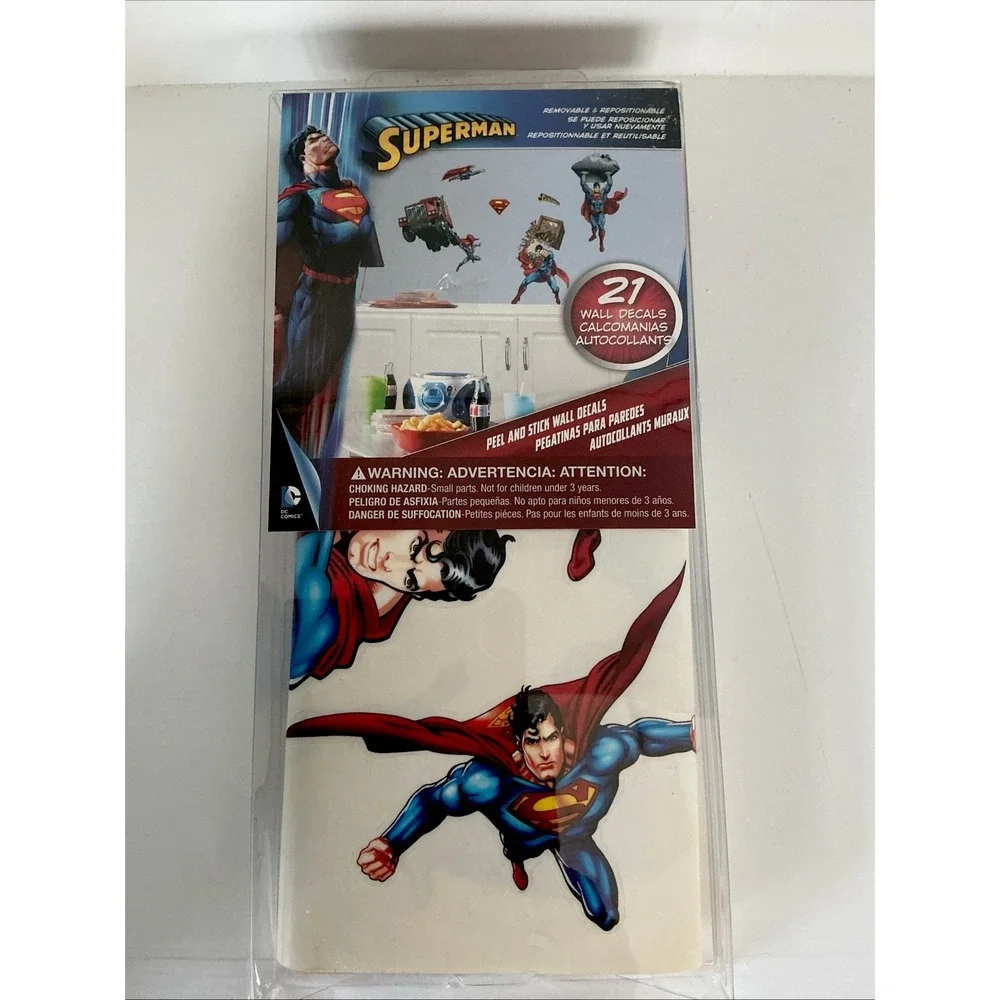 Superman Man Of Steel DC Comics - 21 Removable Wall Decals Stickers Peel & Stick